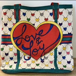Brighton Love & Joy Canvas Hearts Large Shoppers Bag Tote